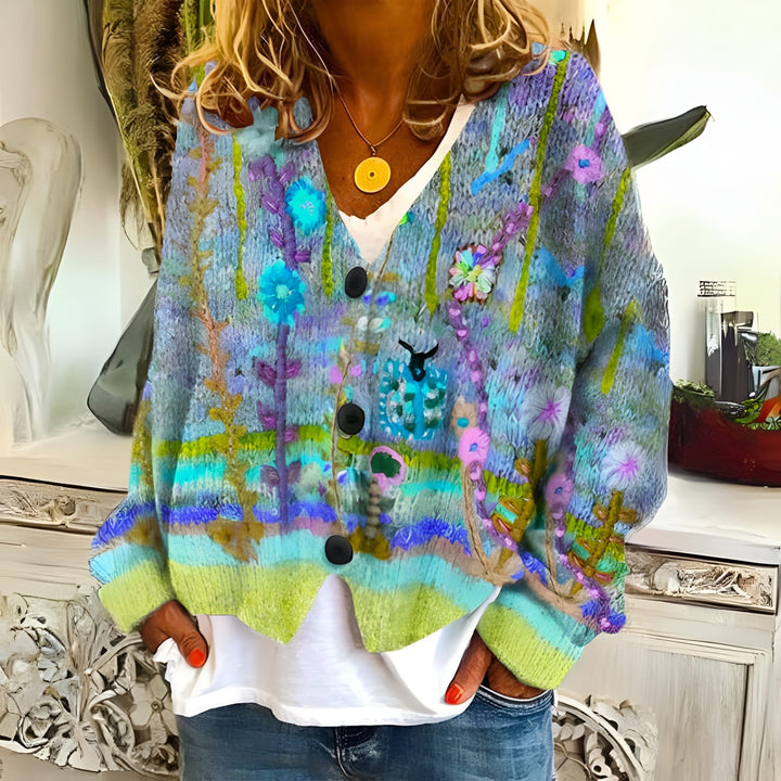 INÈS | Farverig & elegant cardigan til kvinder | Komfort & stil