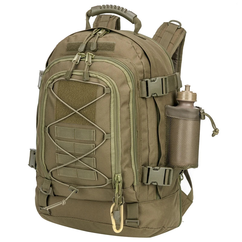 Robusta mochila táctica de 65L | Impermeable para senderismo, camping, caza y supervivencia