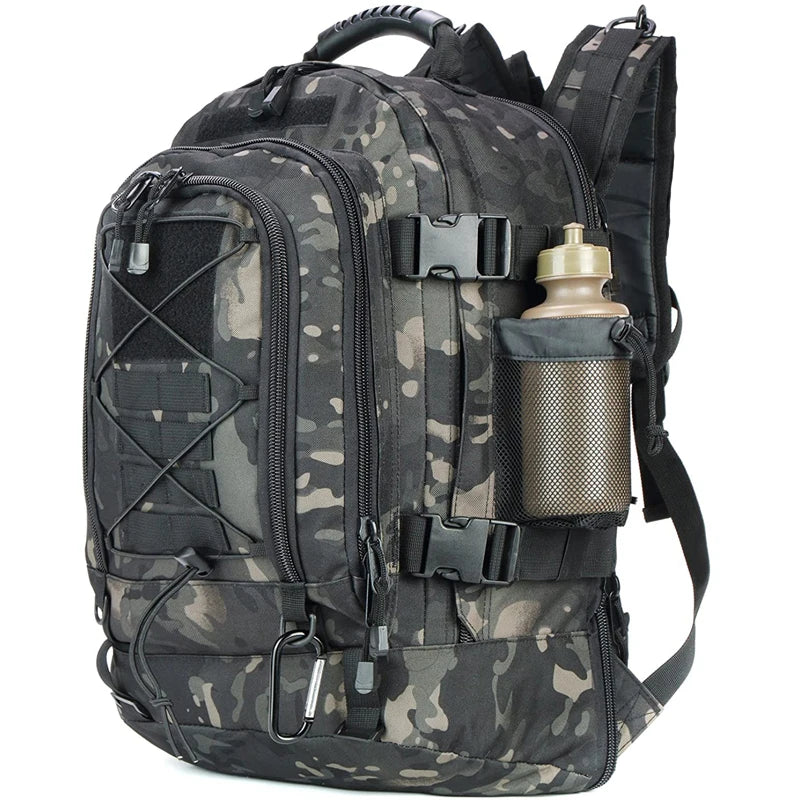 Robusta mochila táctica de 65L | Impermeable para senderismo, camping, caza y supervivencia