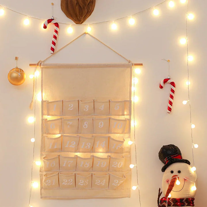 WinterCharm Advent Calendar | 24 reusable pockets in natural cotton