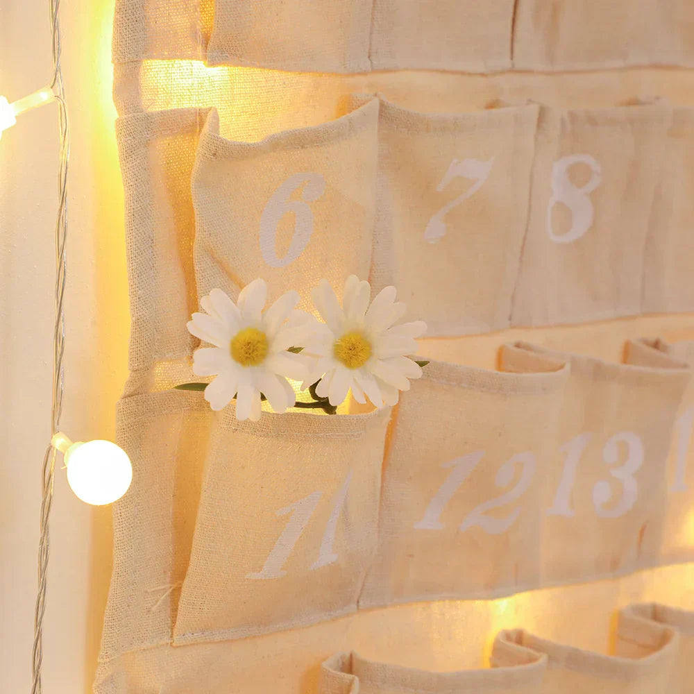 WinterCharm Advent Calendar | 24 reusable pockets in natural cotton