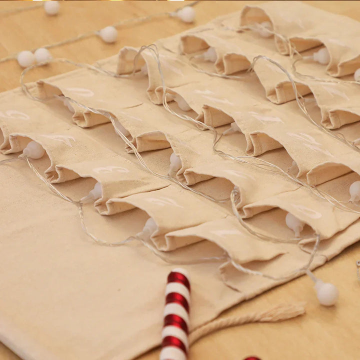 WinterCharm Advent Calendar | 24 reusable pockets in natural cotton