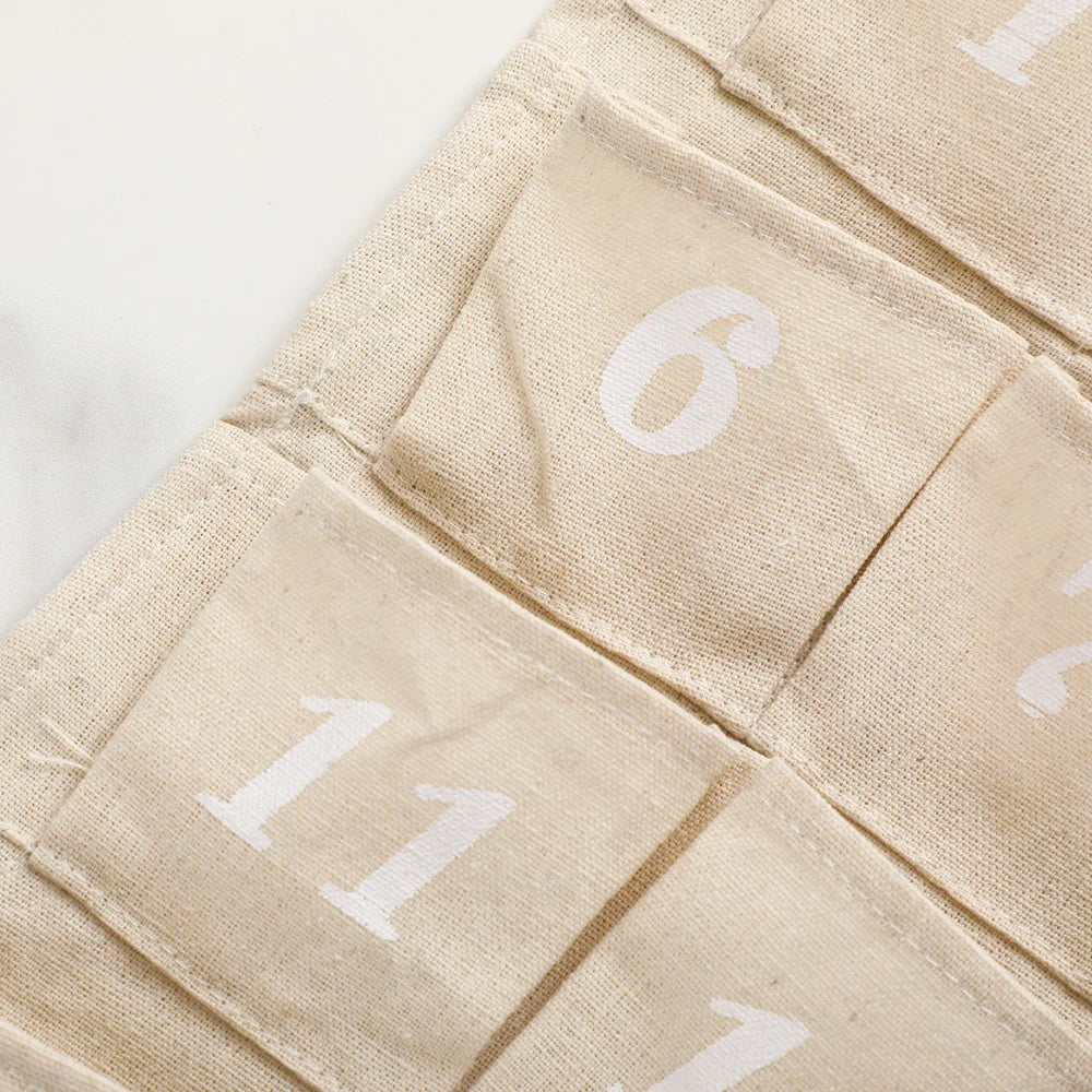 WinterCharm Advent Calendar | 24 reusable pockets in natural cotton