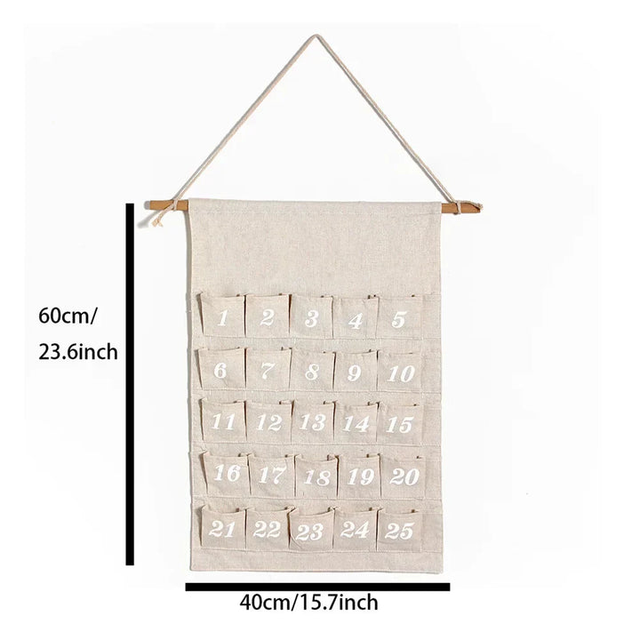WinterCharm Advent Calendar | 24 reusable pockets in natural cotton