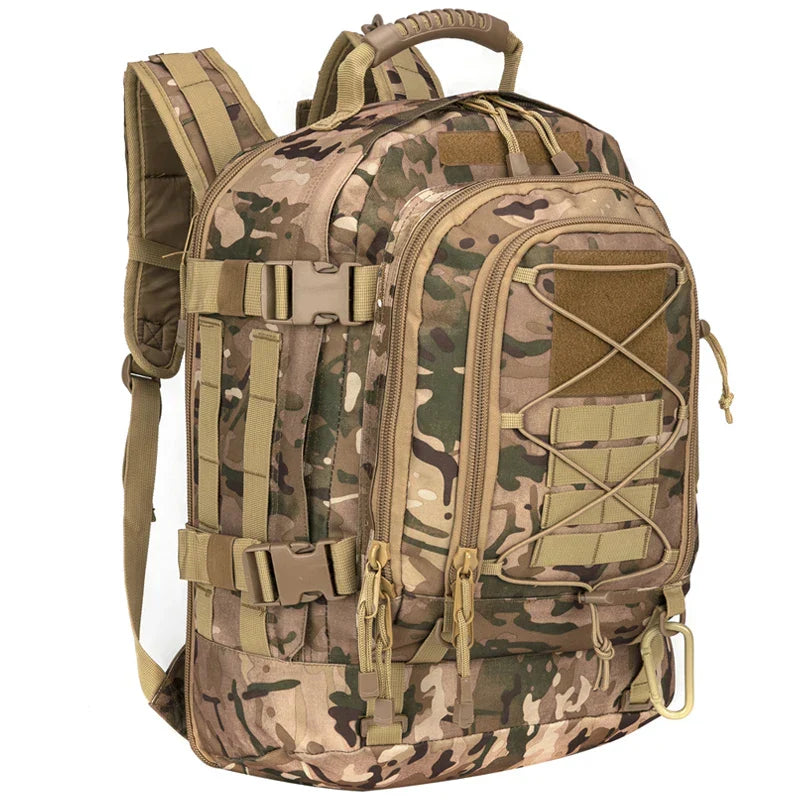 Robusta mochila táctica de 65L | Impermeable para senderismo, camping, caza y supervivencia