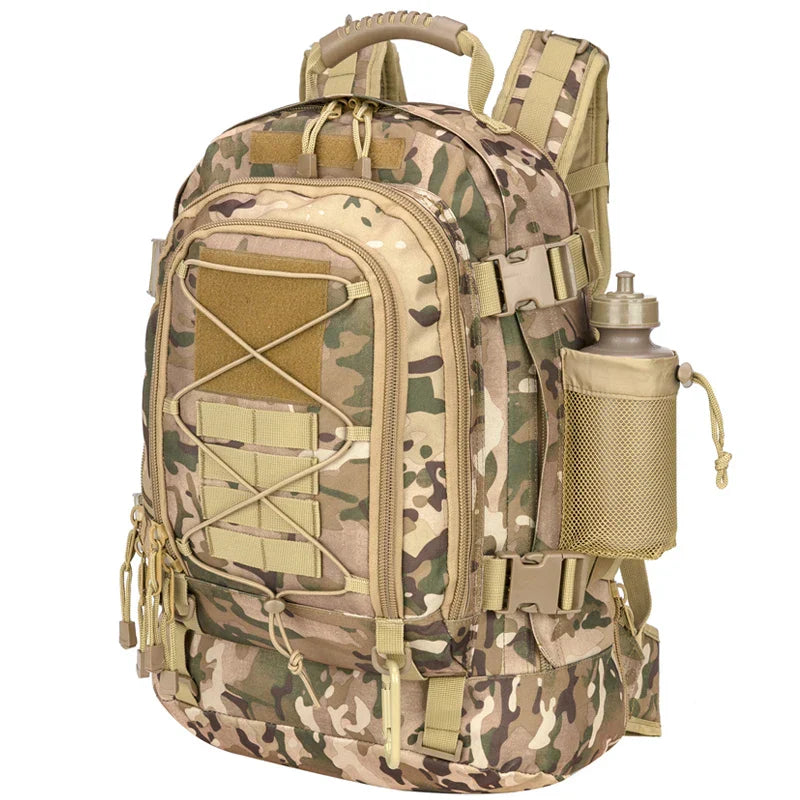 Robusta mochila táctica de 65L | Impermeable para senderismo, camping, caza y supervivencia