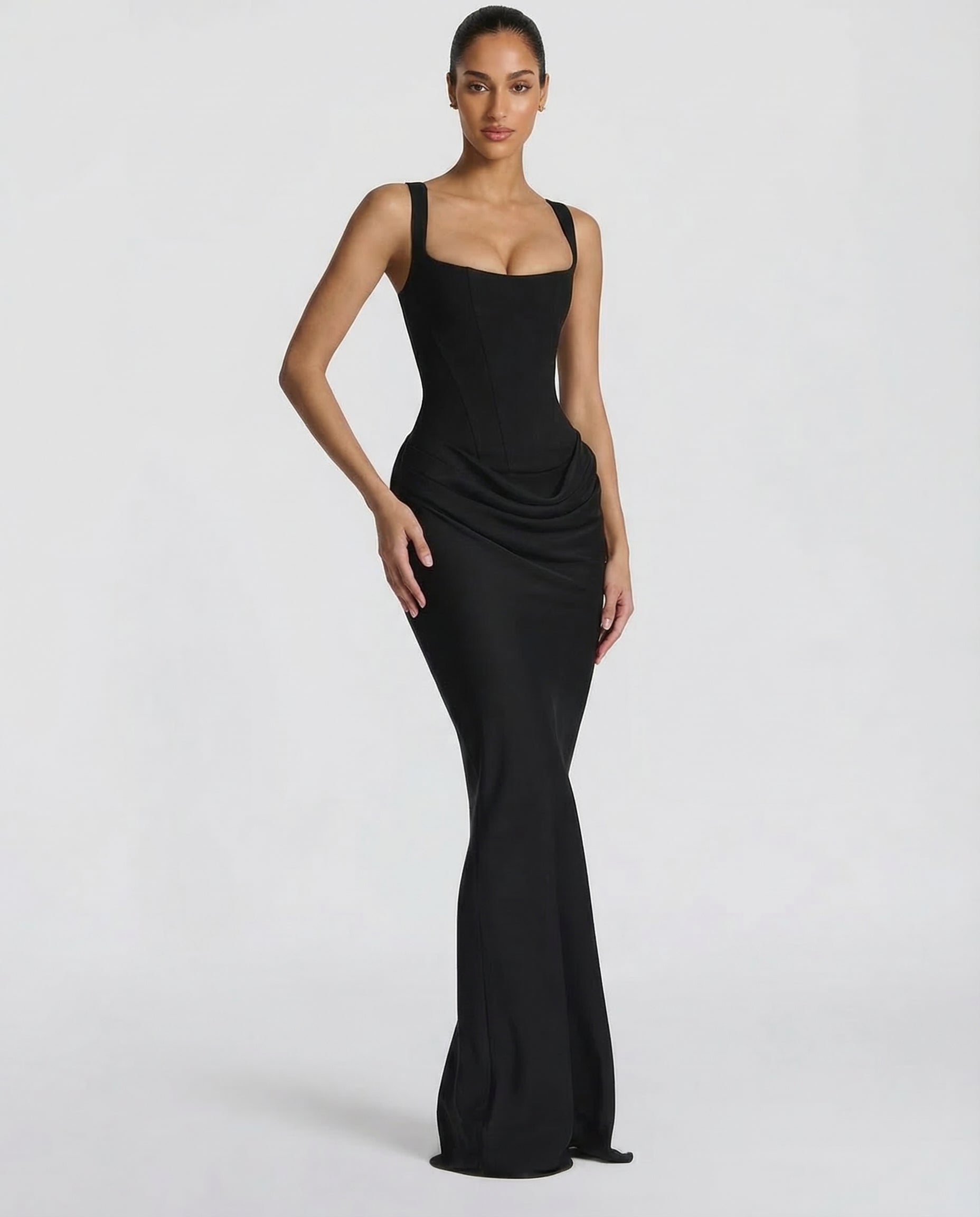 Allegra Lange Jurk Dames | Nauwsluitend | Gedrapeerd | Zandloper Silhouet 4