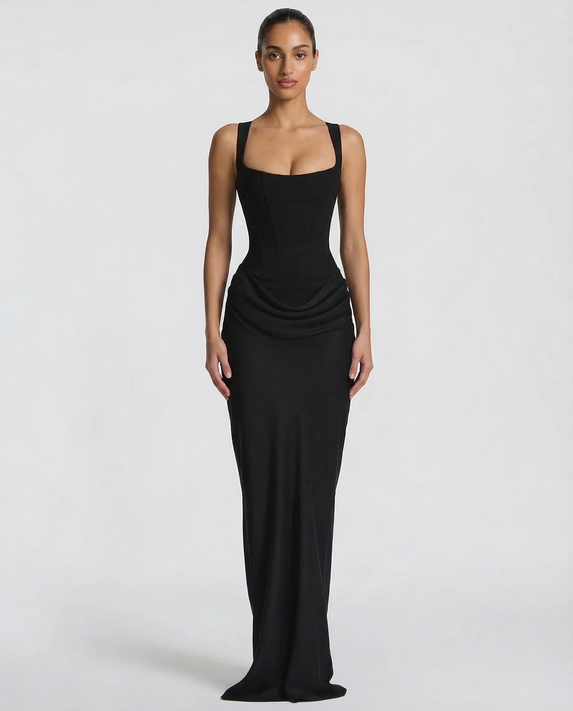 Allegra Lange Jurk Dames | Nauwsluitend | Gedrapeerd | Zandloper Silhouet 5