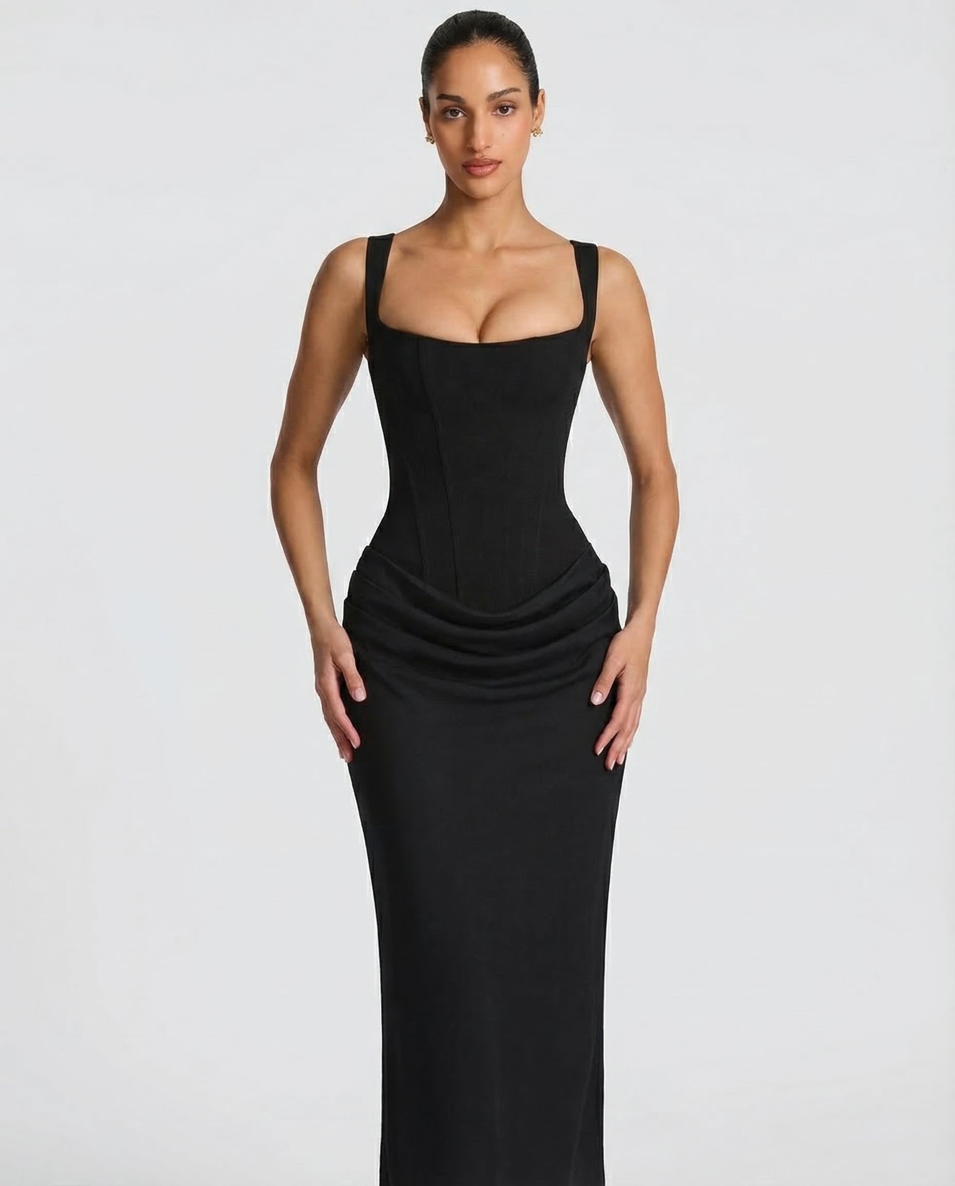 Allegra Lange Jurk Dames | Nauwsluitend | Gedrapeerd | Zandloper Silhouet 7
