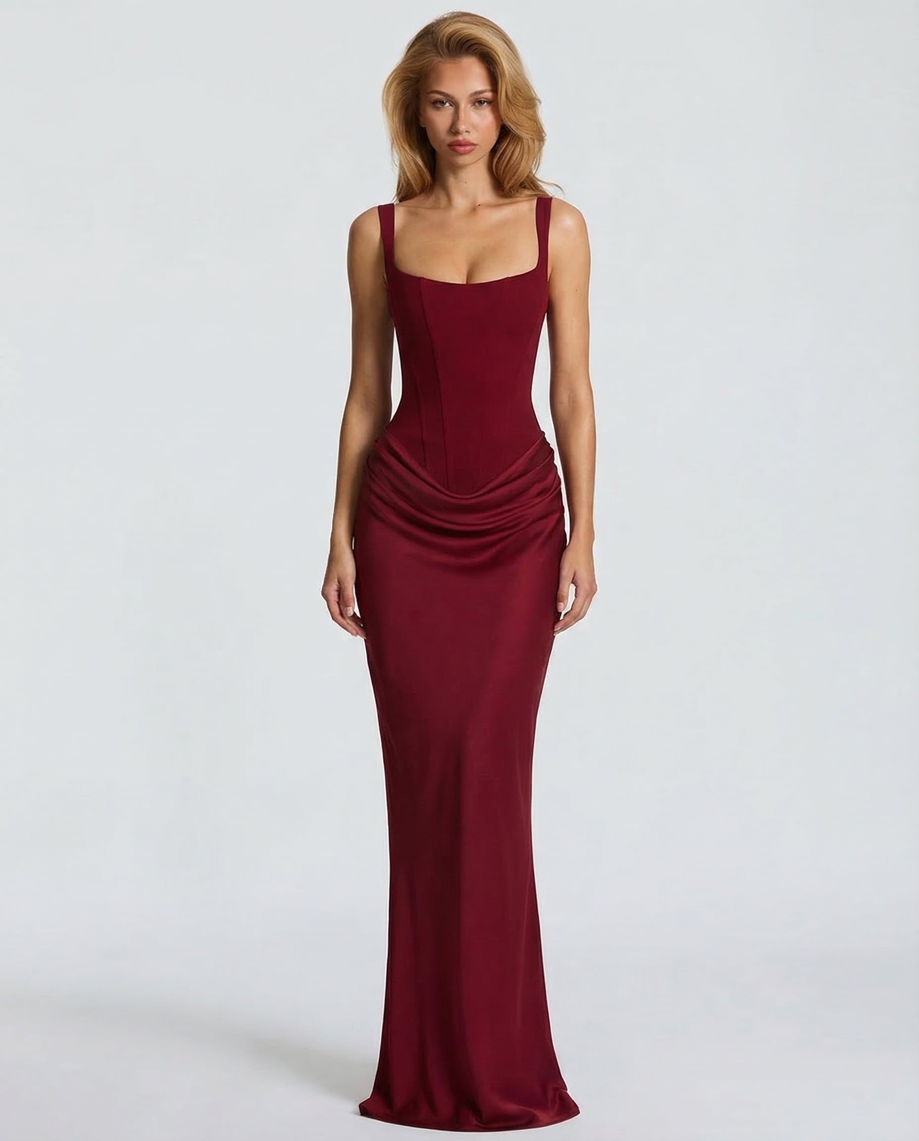 Allegra Lange Jurk Dames | Nauwsluitend | Gedrapeerd | Zandloper Silhouet 9