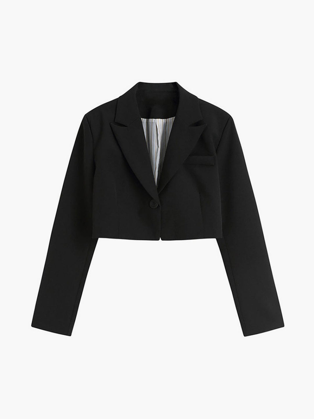 Selina | Kort sort blazer til kvinder med enkelt-knap og trendy pasform