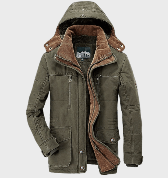Chaqueta de invierno para hombre | Parka con capucha y forro cálido