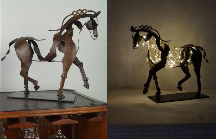 Adonisma | Figura de caballo de metal para decoración elegante del hogar