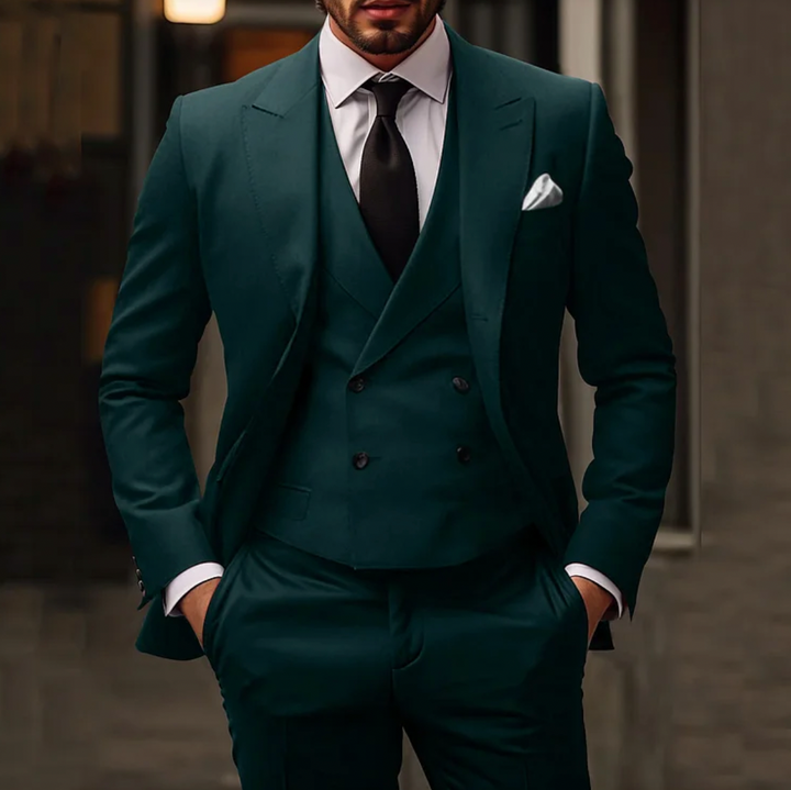 Winston's FInest | 3-delt Slim-Fit jakkesæt til mænd Blazer Gilet Bukser