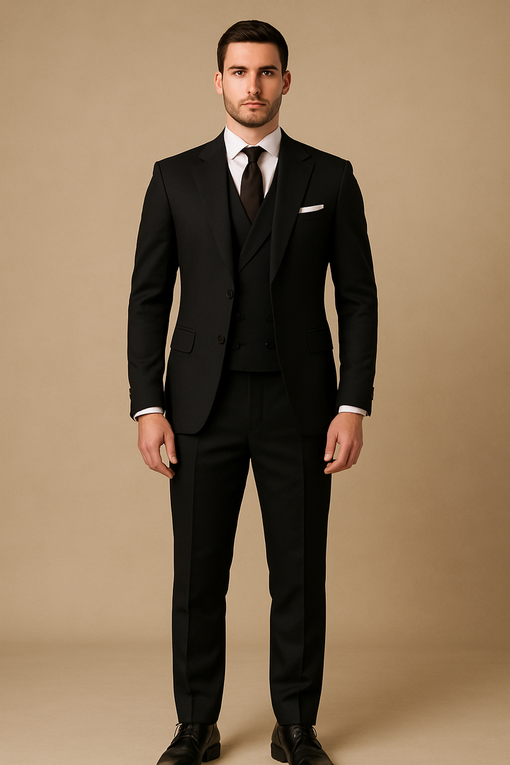 Winston's FInest | 3-delt Slim-Fit jakkesæt til mænd Blazer Gilet Bukser