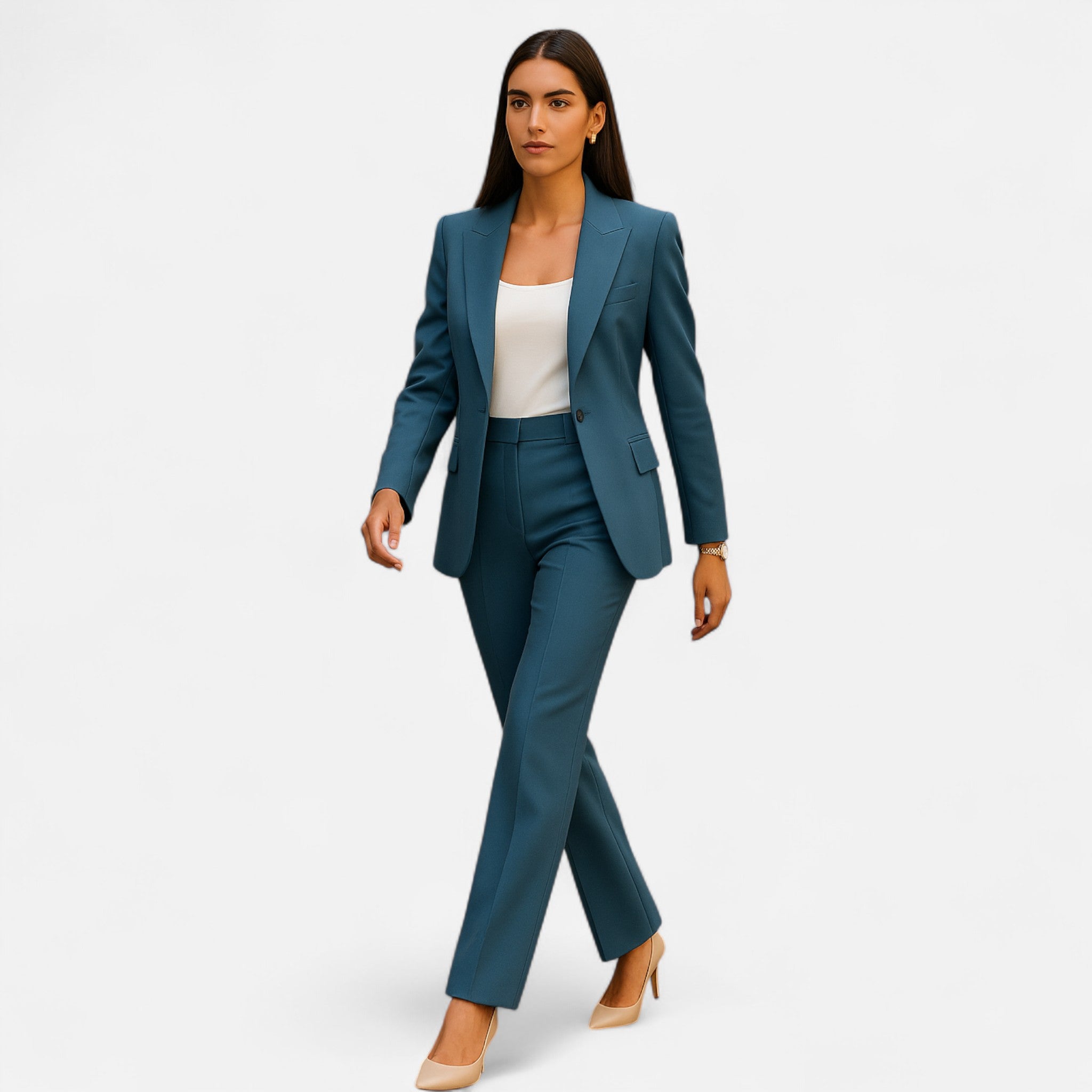 Costum elegant cu sacou și pantaloni pentru femei