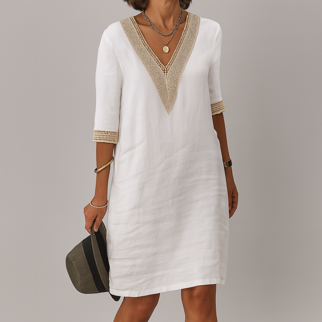 Robe d'été élégante en lin pour femmes