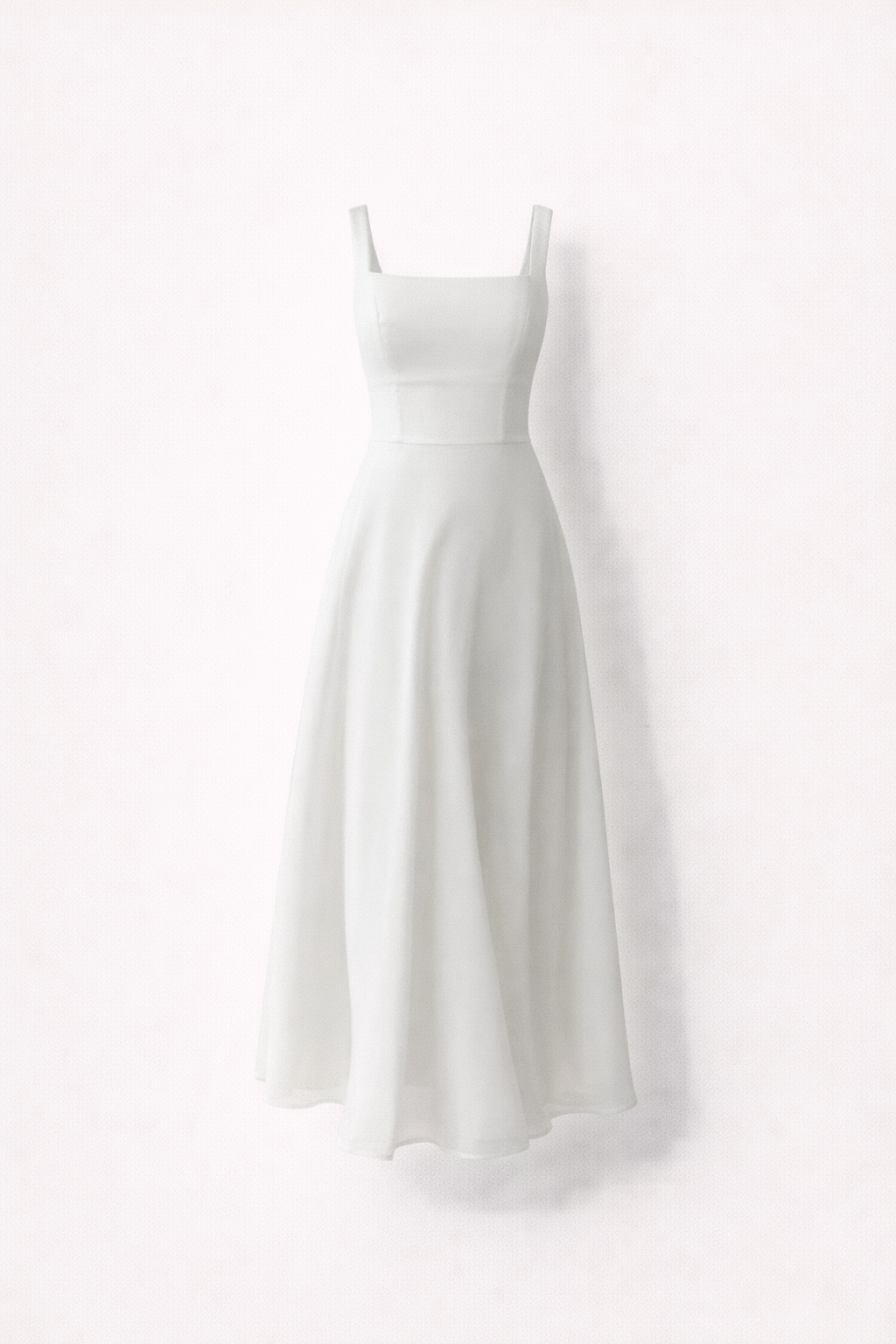 Robe midi en mousseline pour femmes avec couches légères et coupe élégante