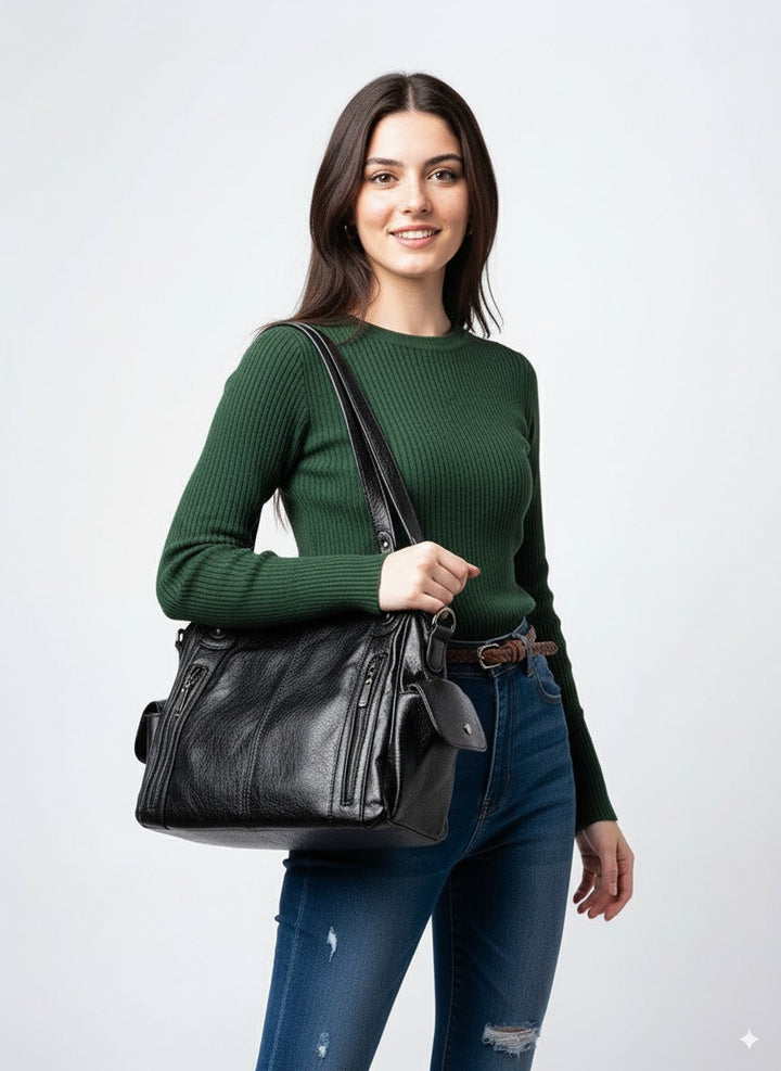Dakota Skuldertaske | Elegant & Praktisk i Vegansk PU-Læder
