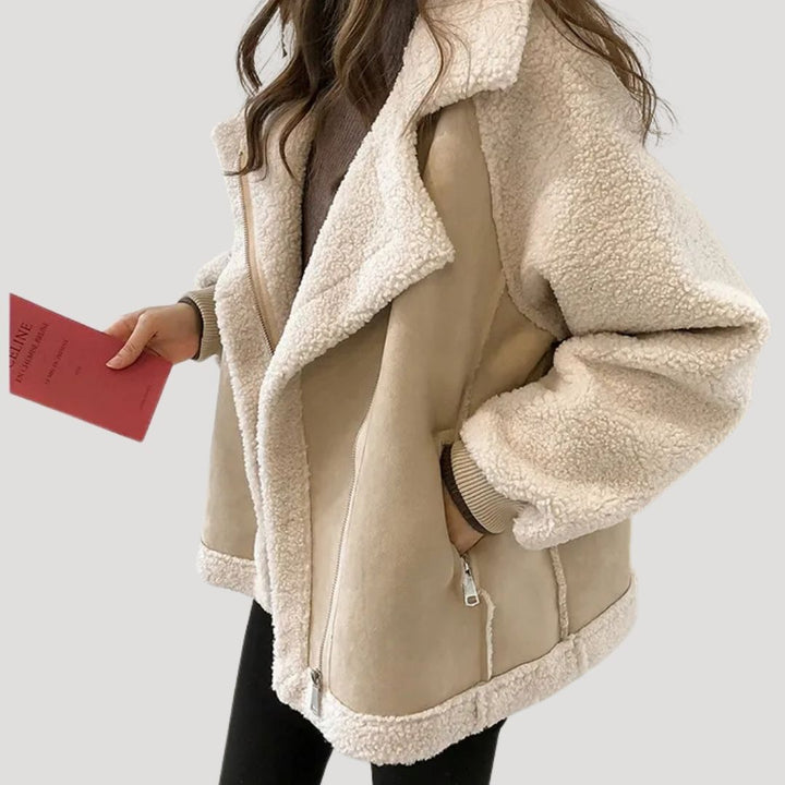 Lang Teddy kurtka zimowa dla kobiet z zamkiem błyskawicznym | Miękka i ciepła kurtka z polaru