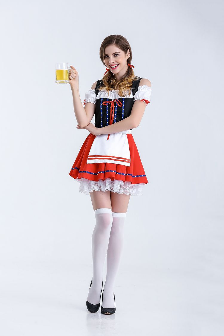 Dirndl Rosalena | Rochie tradițională de vară pentru femei, mulată, detalii romantice