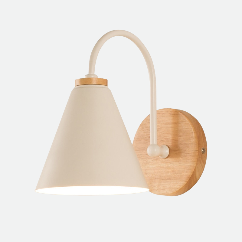 Ardello Wandlamp | Metal & Træ Buet Moderne Læselampe til Soveværelse & Stue