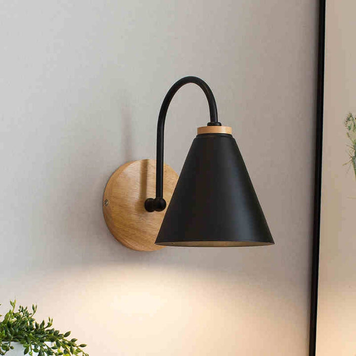 Ardello Wandlamp | Metal & Træ Buet Moderne Læselampe til Soveværelse & Stue