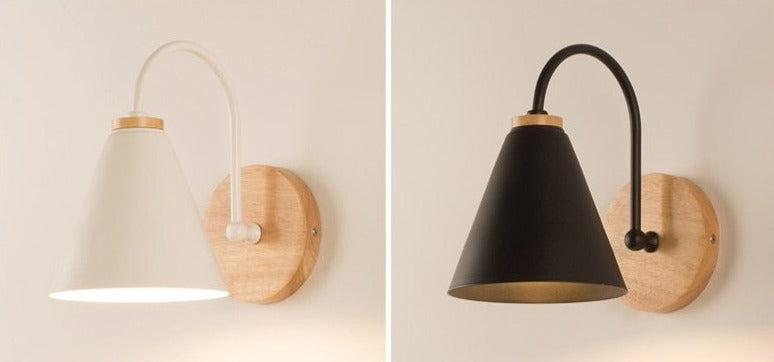 Ardello Wandlamp | Metal & Træ Buet Moderne Læselampe til Soveværelse & Stue