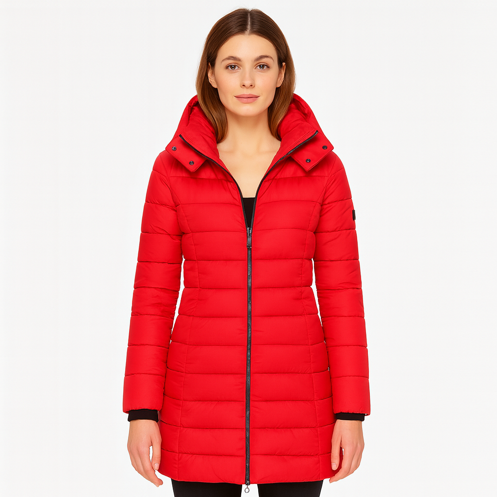 Eva Dame Μακρύ Χειμερινό Μπουφάν - Ζεστό και Ελαφρύ με Κουκούλα και Πρακτικές Τσέπες