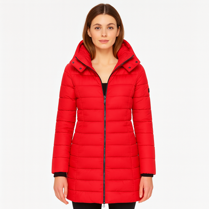 Eva Dame Μακρύ Χειμερινό Μπουφάν - Ζεστό και Ελαφρύ με Κουκούλα και Πρακτικές Τσέπες