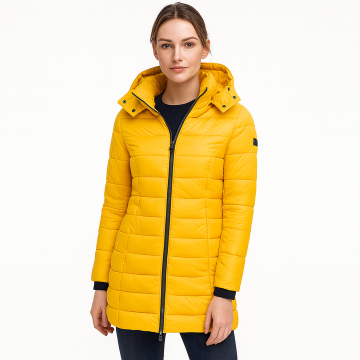 Eva Dame Μακρύ Χειμερινό Μπουφάν - Ζεστό και Ελαφρύ με Κουκούλα και Πρακτικές Τσέπες