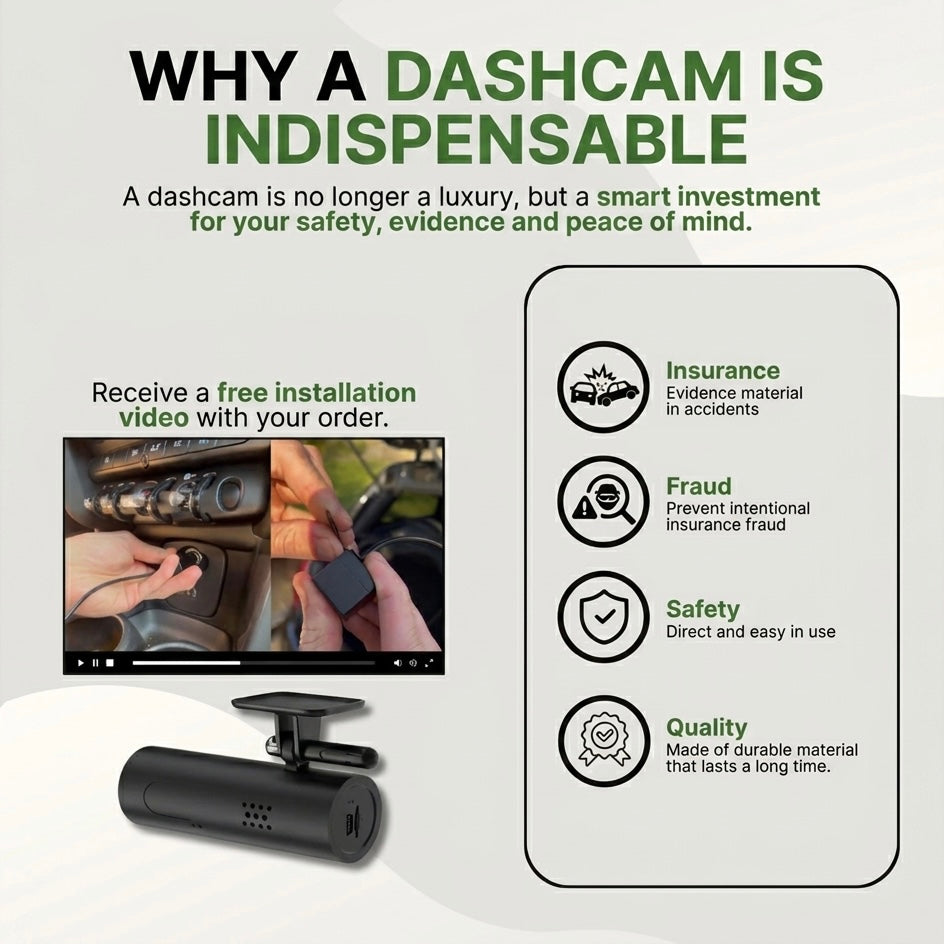 1080P Dashcam | 170° Wide Angle | Sony Starvis Night Vision | G-Sensor | Voice Alerts | Loop Recording