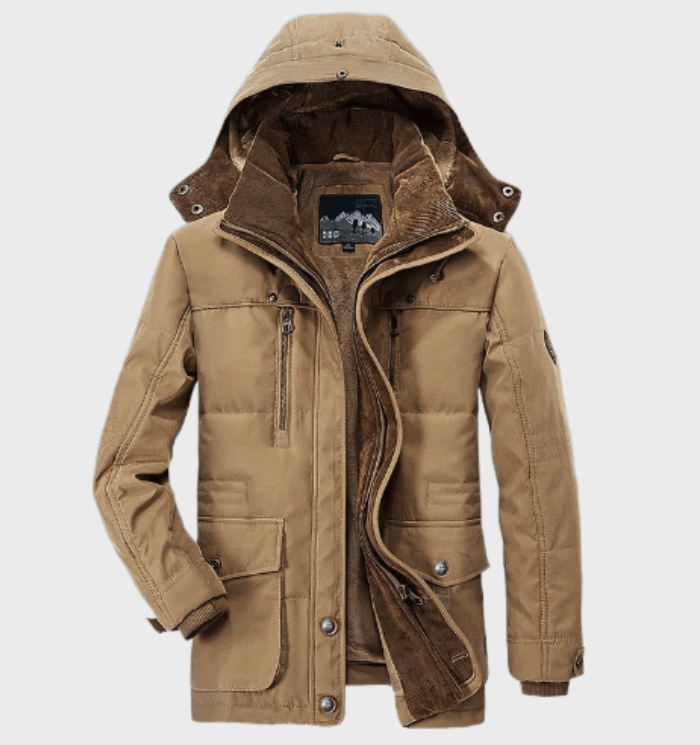 Chaqueta de invierno para hombre | Parka con capucha y forro cálido