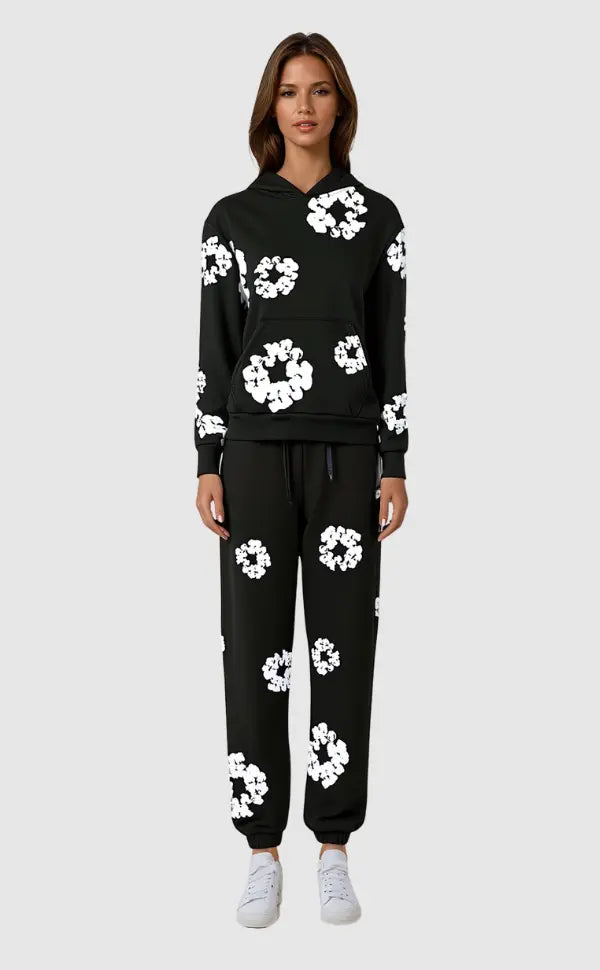 Bloemen Tranen Dame Træningssæt | Elegant Hoodie & Buks for Komfort og Stil