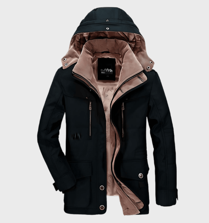 Chaqueta de invierno para hombre | Parka con capucha y forro cálido