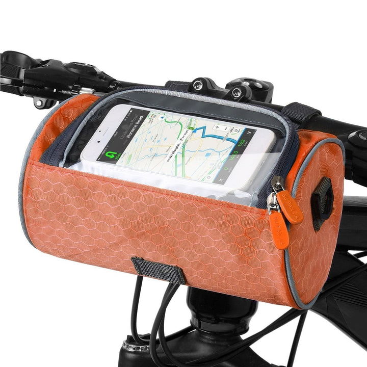 Multifunktionel stænktæt cykeltaske med touchscreen | Passer til alle cykler