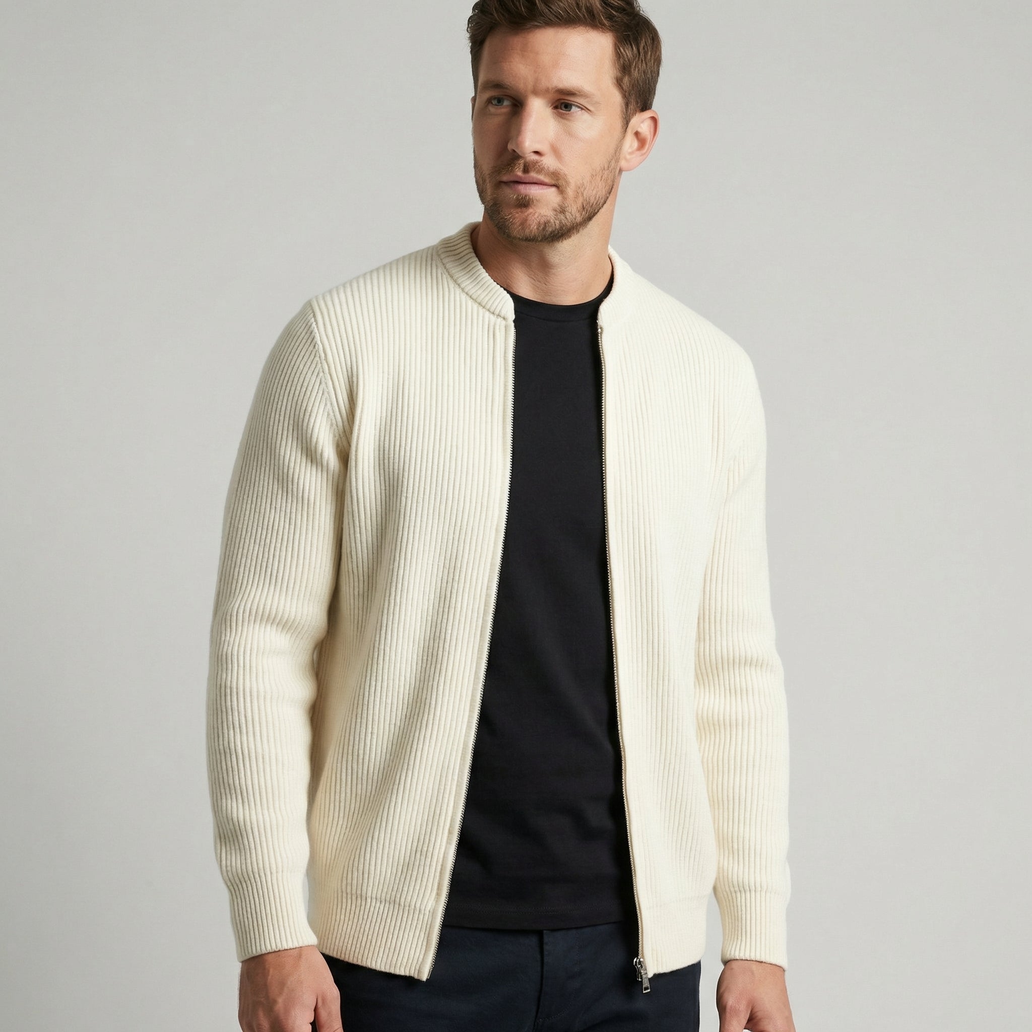 FrostVale - Herrecardigan Med Lynlås