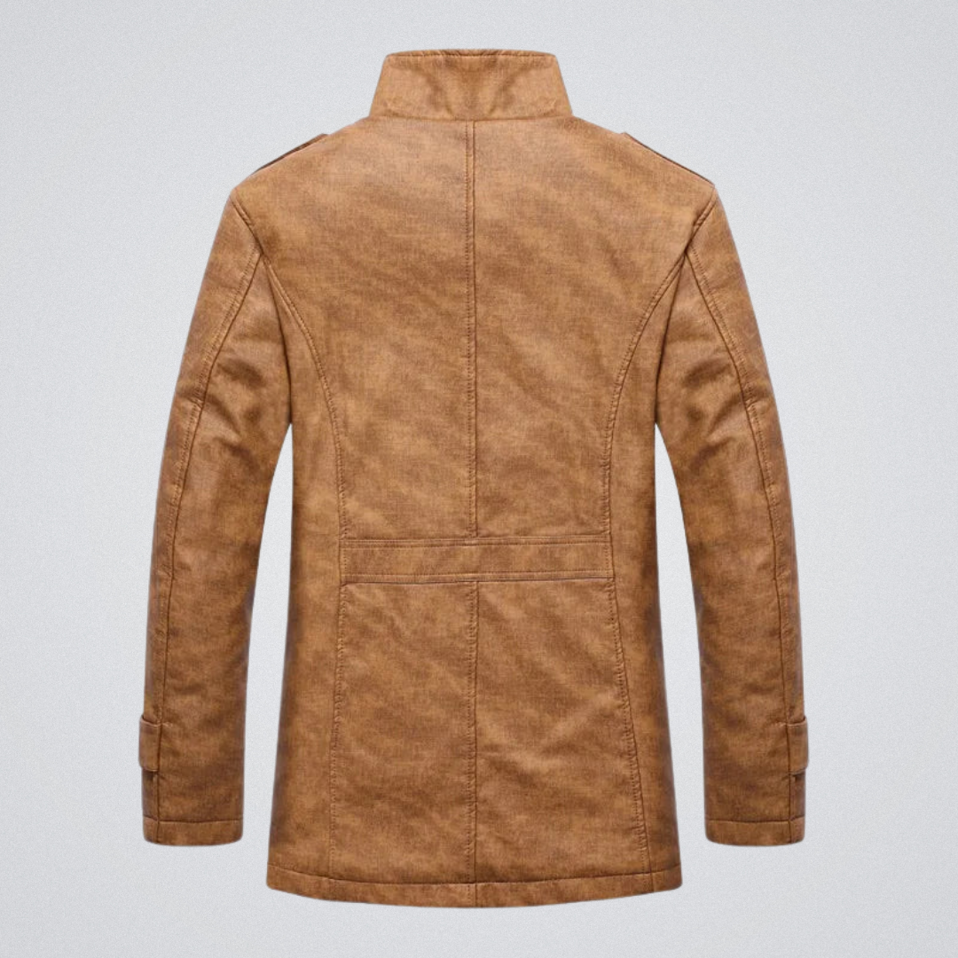 Kurtka zimowa dla mężczyzn z miękką podszewką i kołnierzem ze stali | Solidna i stylowa kurtka męska