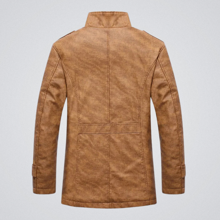 Kurtka zimowa dla mężczyzn z miękką podszewką i kołnierzem ze stali | Solidna i stylowa kurtka męska