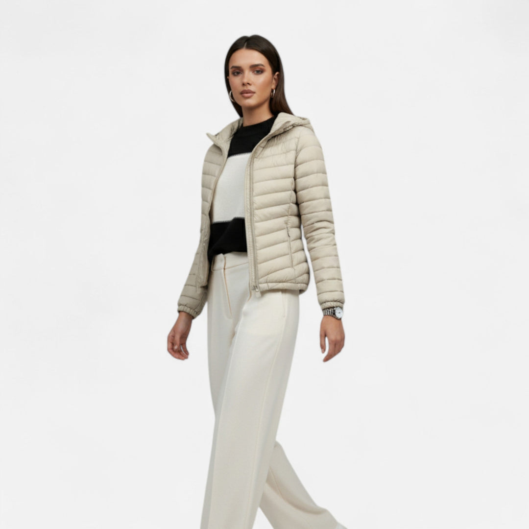 Klassisk Dame Vinterjakke | Elegant Design Lynlås Lukning Tidløs Stil