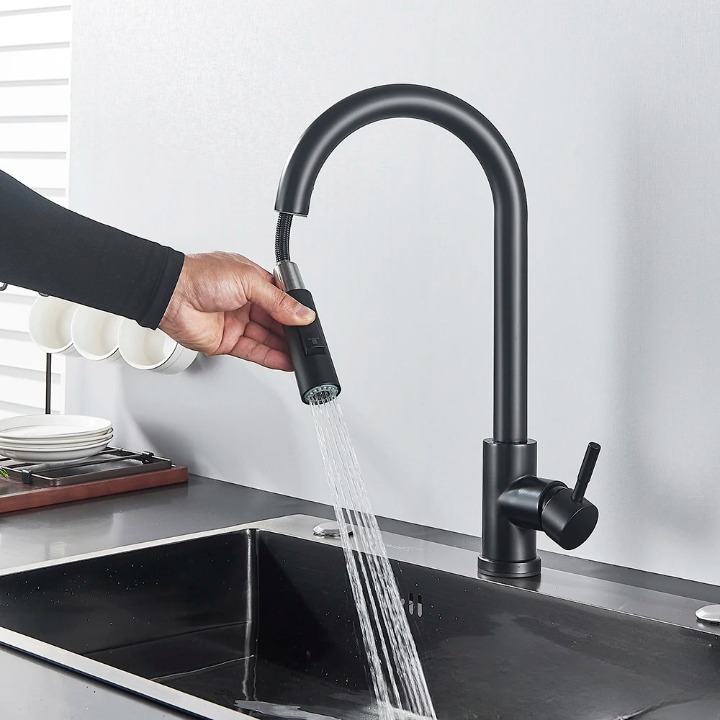 Torneira de cozinha com sensor de toque | Design moderno com bico retrátil
