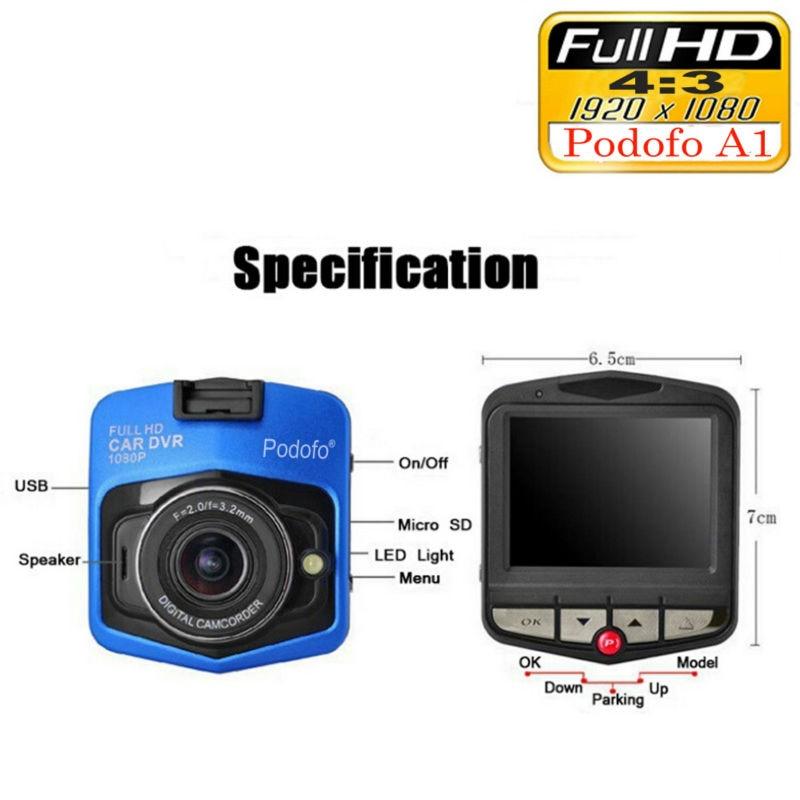 Dash Cam Full HD 1080P + 16GB Kort
