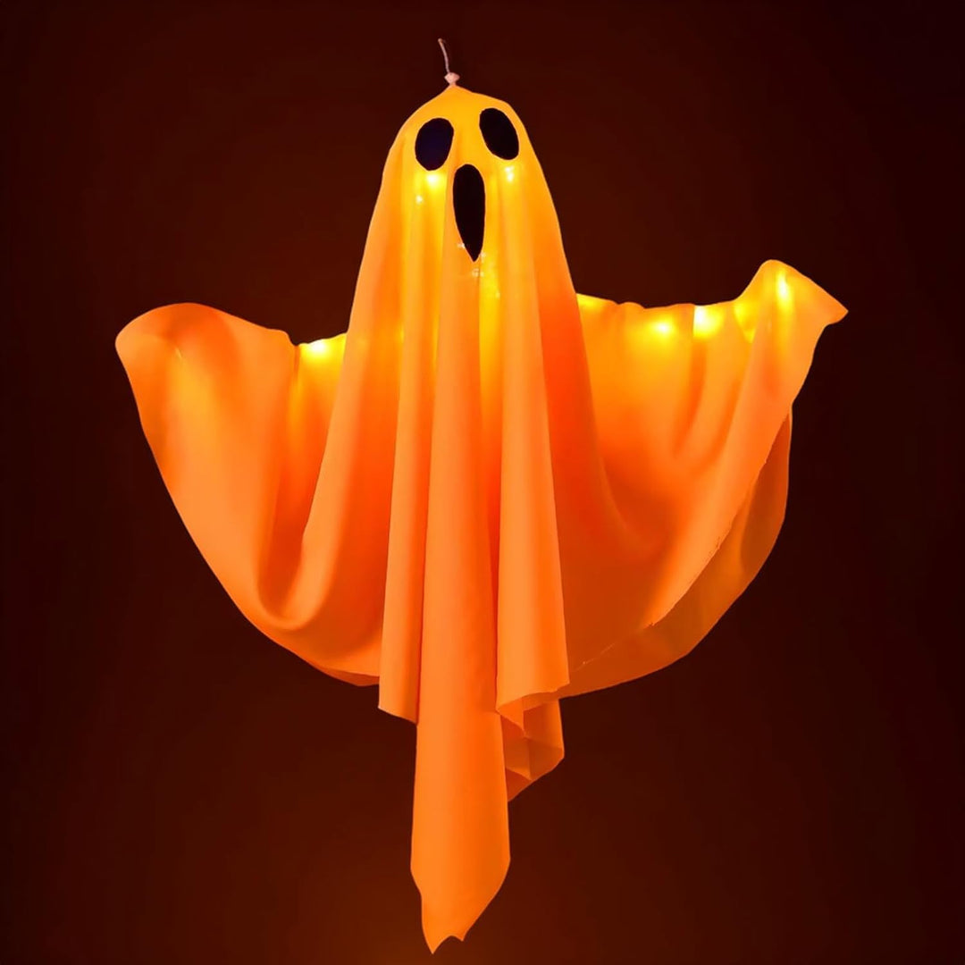 Decoraciones de fantasmas iluminadas de tela - colgantes espeluznantes de Halloween