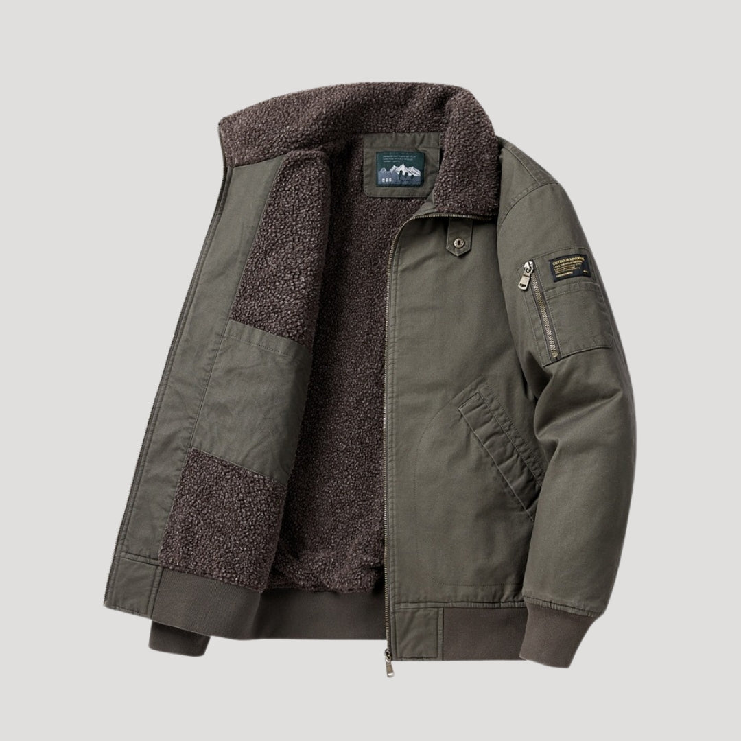 Kurtka bomber z polaru dla mężczyzn z zamkiem błyskawicznym | Ciepła i stylowa kurtka zimowa