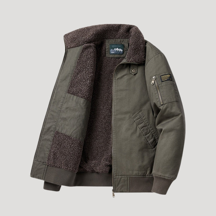 Kurtka bomber z polaru dla mężczyzn z zamkiem błyskawicznym | Ciepła i stylowa kurtka zimowa