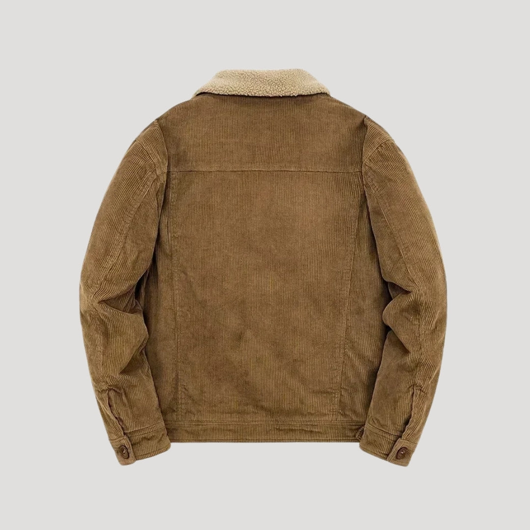 Kurtka ciężarówkowa dla mężczyzn z podszyciem z baranka | Ciepła kurtka zimowa w stylu zamszowym