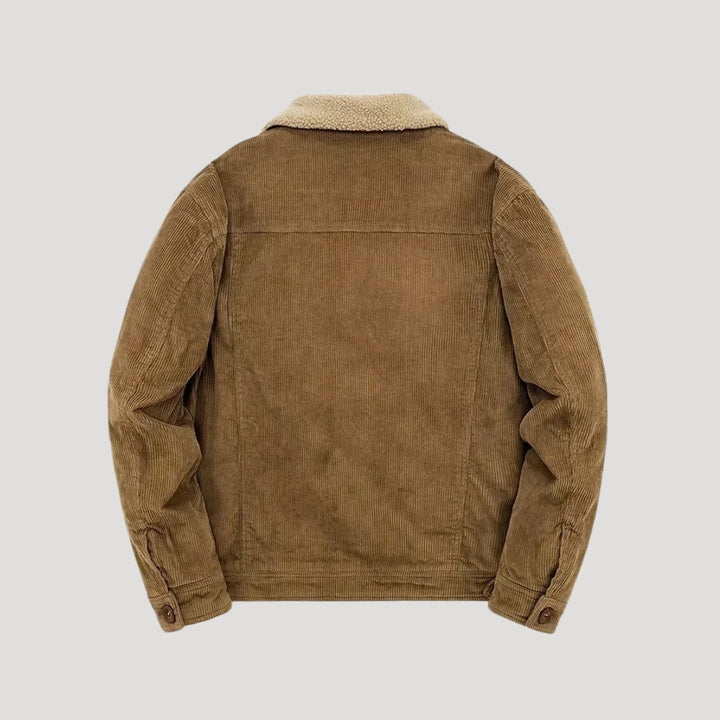 Kurtka ciężarówkowa dla mężczyzn z podszyciem z baranka | Ciepła kurtka zimowa w stylu zamszowym