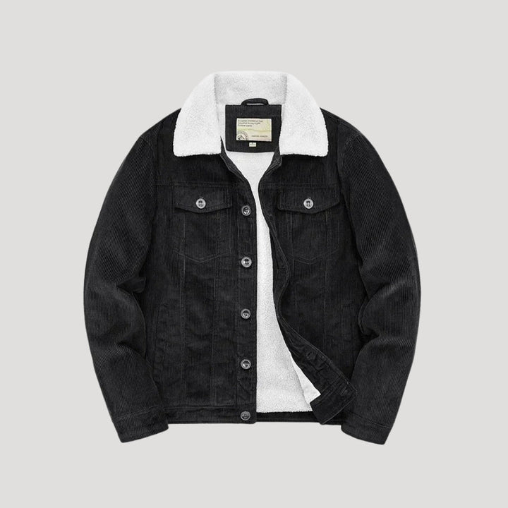 Kurtka ciężarówkowa dla mężczyzn z podszyciem z baranka | Ciepła kurtka zimowa w stylu zamszowym