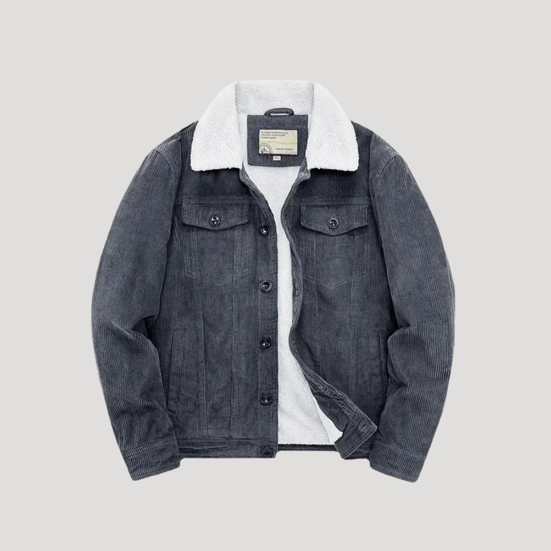 Kurtka ciężarówkowa dla mężczyzn z podszyciem z baranka | Ciepła kurtka zimowa w stylu zamszowym