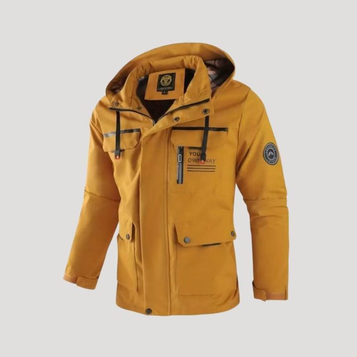 Vadderad kurtka zimowa męska z kapturem | Wytrzymała i ciepła kurtka męska